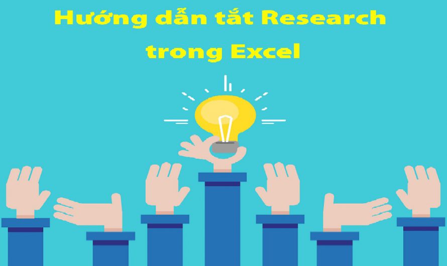 Hướng dẫn tắt Research trong Excel